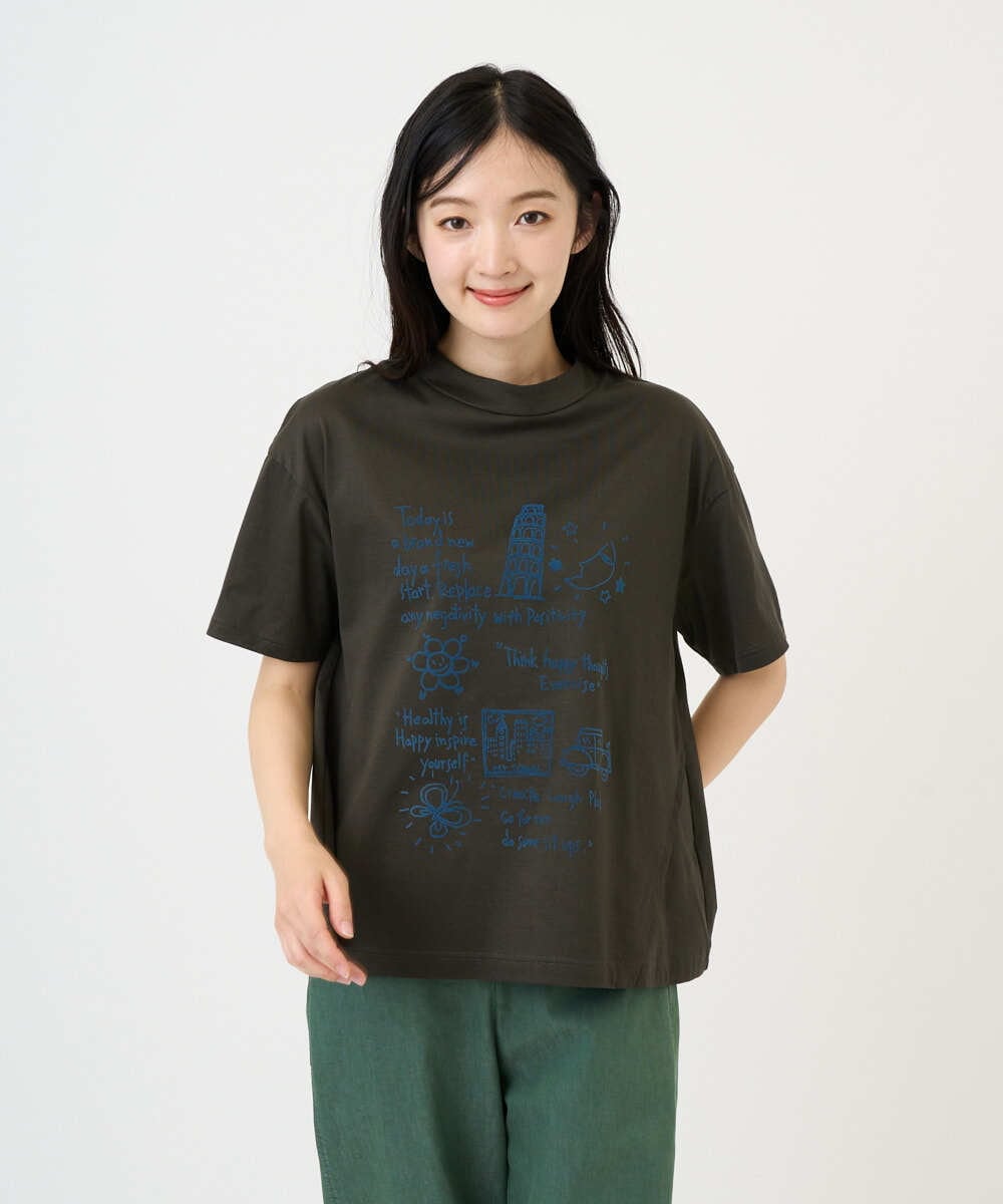 NGKGE42180 GIANNI LO GIUDICE(ジャンニ ロ ジュディチェ) [洗える・日本製]天竺シルケットカットソー カーキ