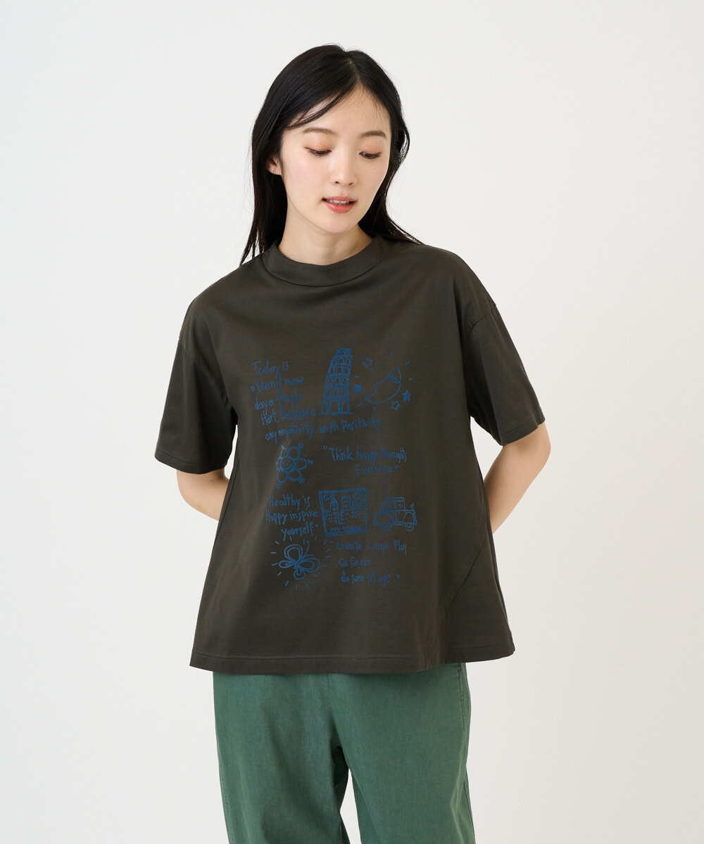 NGKGE42180 GIANNI LO GIUDICE(ジャンニ ロ ジュディチェ) [洗える・日本製]天竺シルケットカットソー カーキ