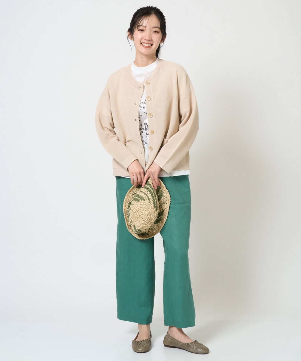 NGKGE42180 GIANNI LO GIUDICE(ジャンニ ロ ジュディチェ) [洗える・日本製]天竺シルケットカットソー カーキ