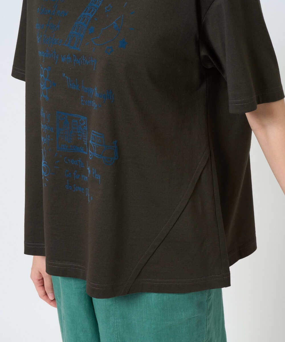 NGKGE42180 GIANNI LO GIUDICE(ジャンニ ロ ジュディチェ) [洗える・日本製]天竺シルケットカットソー カーキ