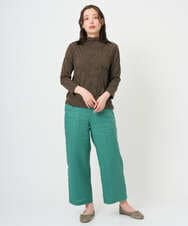 NGKGE46170 GIANNI LO GIUDICE(ジャンニ ロ ジュディチェ) [洗える・日本製]麻混シャーリングカットソー ライトブルー