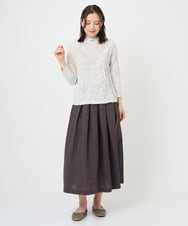 NGKGE46170 GIANNI LO GIUDICE(ジャンニ ロ ジュディチェ) [洗える・日本製]麻混シャーリングカットソー ライトブルー