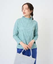 NGKGE46170 GIANNI LO GIUDICE(ジャンニ ロ ジュディチェ) [洗える・日本製]麻混シャーリングカットソー ライトブルー