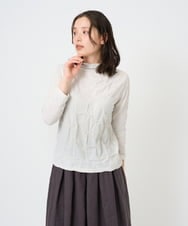 NGKGE46170 GIANNI LO GIUDICE(ジャンニ ロ ジュディチェ) [洗える・日本製]麻混シャーリングカットソー ライトブルー