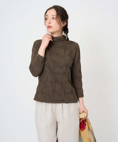 NGKGE46170 GIANNI LO GIUDICE [洗える・日本製]麻混シャーリングカットソー