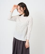 NGKGE46170 GIANNI LO GIUDICE(ジャンニ ロ ジュディチェ) [洗える・日本製]麻混シャーリングカットソー ライトグレー