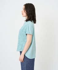 NGKGE47170 GIANNI LO GIUDICE(ジャンニ ロ ジュディチェ) [洗える・日本製]麻混シャーリングフレンチスリーブカットソー ライトブルー