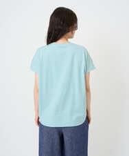 NGKGE47170 GIANNI LO GIUDICE(ジャンニ ロ ジュディチェ) [洗える・日本製]麻混シャーリングフレンチスリーブカットソー ライトブルー