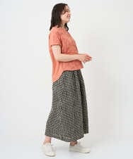 NGKGE47170 GIANNI LO GIUDICE(ジャンニ ロ ジュディチェ) [洗える・日本製]麻混シャーリングフレンチスリーブカットソー ライトブルー