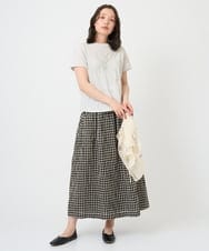 NGKGE47170 GIANNI LO GIUDICE(ジャンニ ロ ジュディチェ) [洗える・日本製]麻混シャーリングフレンチスリーブカットソー ライトブルー