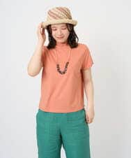 NGKGE48110 GIANNI LO GIUDICE(ジャンニ ロ ジュディチェ) [洗える・日本製]綿麻ボトルネック天竺カットソー オレンジ