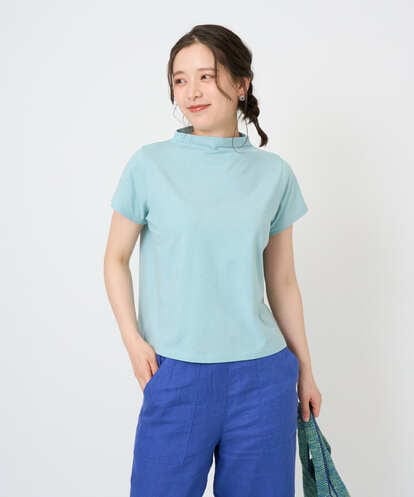 NGKGE48110 GIANNI LO GIUDICE [洗える・日本製]綿麻ボトルネック天竺カットソー