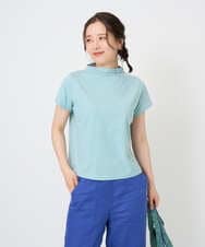 NGKGE48110 GIANNI LO GIUDICE(ジャンニ ロ ジュディチェ) [洗える・日本製]綿麻ボトルネック天竺カットソー ライトブルー