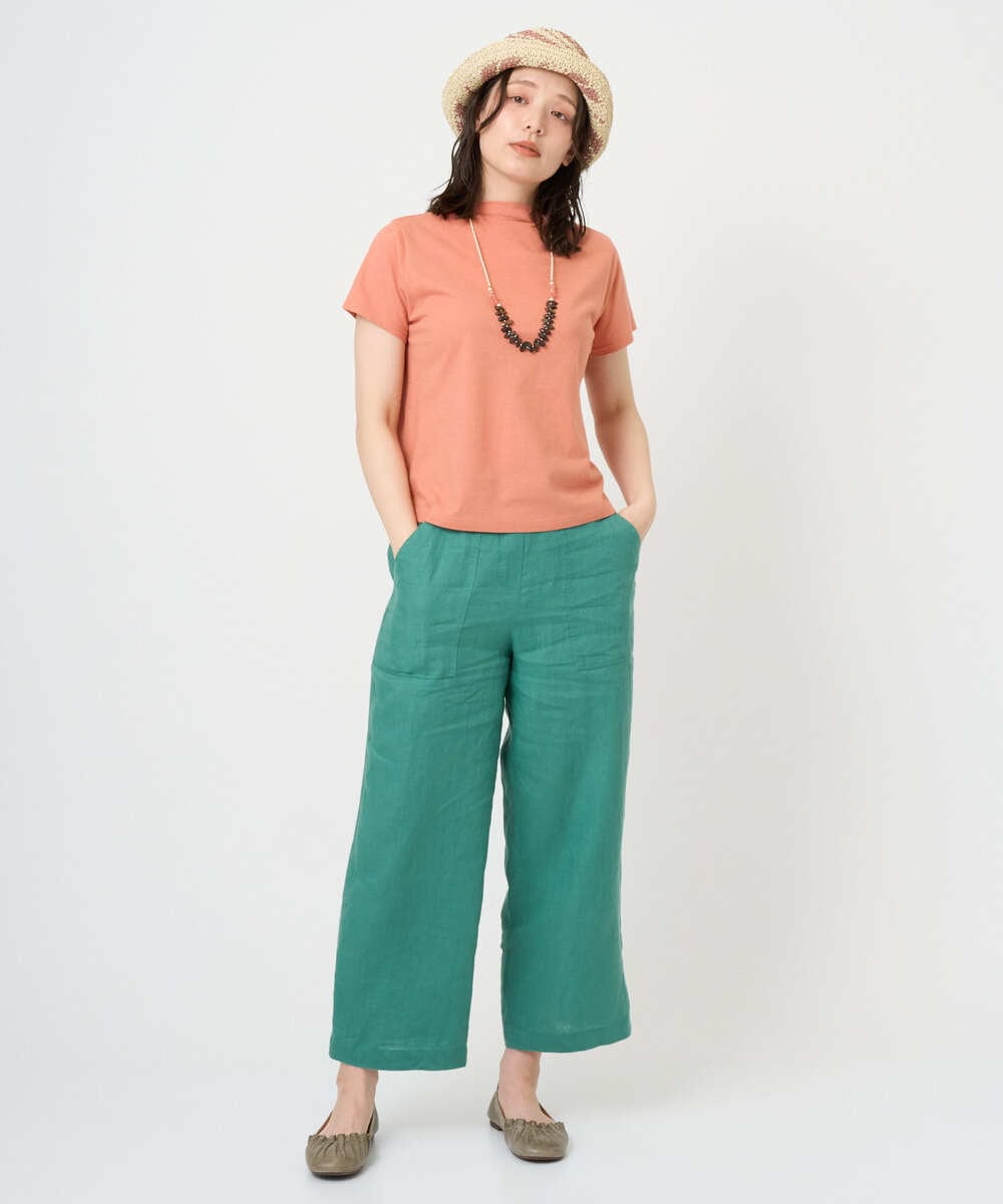 NGKGE48110 GIANNI LO GIUDICE(ジャンニ ロ ジュディチェ) [洗える・日本製]綿麻ボトルネック天竺カットソー ライトブルー