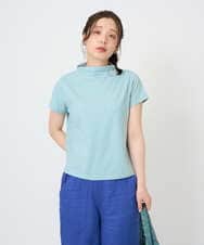 NGKGE48110 GIANNI LO GIUDICE(ジャンニ ロ ジュディチェ) [洗える・日本製]綿麻ボトルネック天竺カットソー ライトブルー