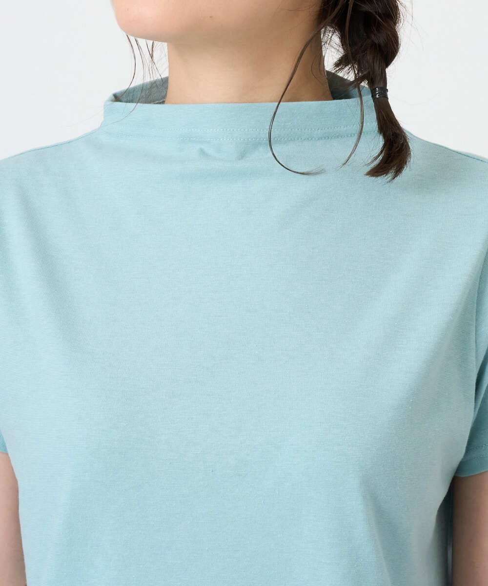 NGKGE48110 GIANNI LO GIUDICE(ジャンニ ロ ジュディチェ) [洗える・日本製]綿麻ボトルネック天竺カットソー ライトブルー