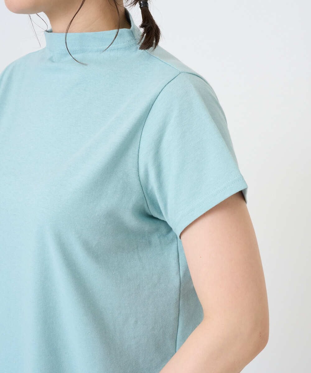 NGKGE48110 GIANNI LO GIUDICE(ジャンニ ロ ジュディチェ) [洗える・日本製]綿麻ボトルネック天竺カットソー ライトブルー