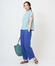 NGKGE48110 GIANNI LO GIUDICE(ジャンニ ロ ジュディチェ) [洗える・日本製]綿麻ボトルネック天竺カットソー ライトブルー