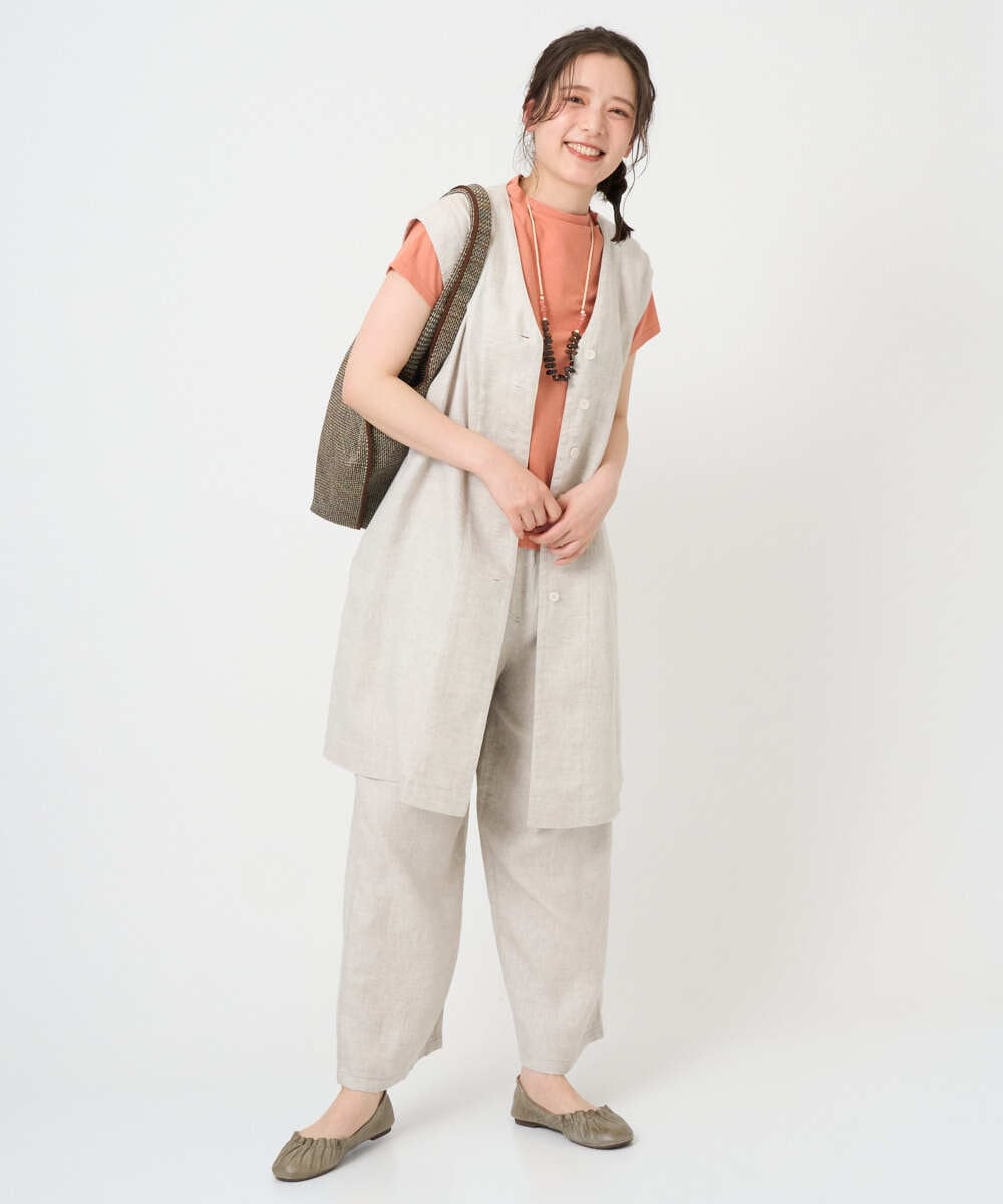 NGKGE48110 GIANNI LO GIUDICE(ジャンニ ロ ジュディチェ) [洗える・日本製]綿麻ボトルネック天竺カットソー ライトブルー