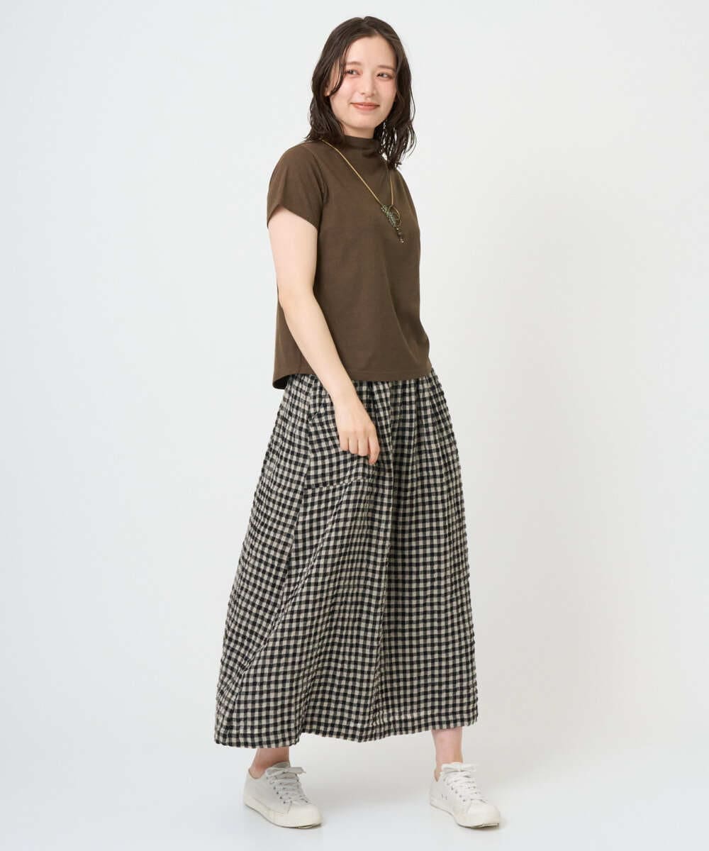 NGKGE48110 GIANNI LO GIUDICE(ジャンニ ロ ジュディチェ) [洗える・日本製]綿麻ボトルネック天竺カットソー ライトブルー