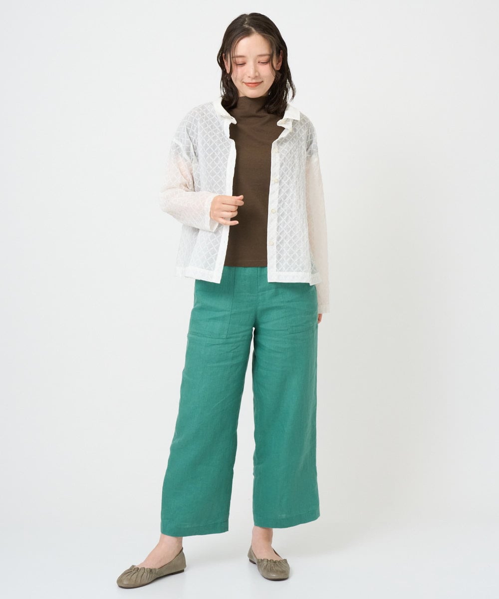 NGKGE48110 GIANNI LO GIUDICE(ジャンニ ロ ジュディチェ) [洗える・日本製]綿麻ボトルネック天竺カットソー ライトブルー