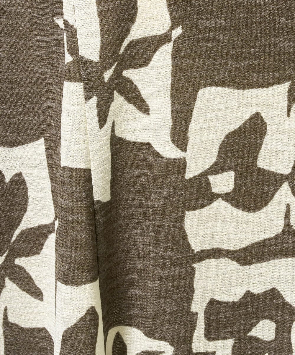 NGKGE50270 GIANNI LO GIUDICE(ジャンニ ロ ジュディチェ) [洗える・日本製]アイアスポップフラワープリントイレヘムカットソー カーキ