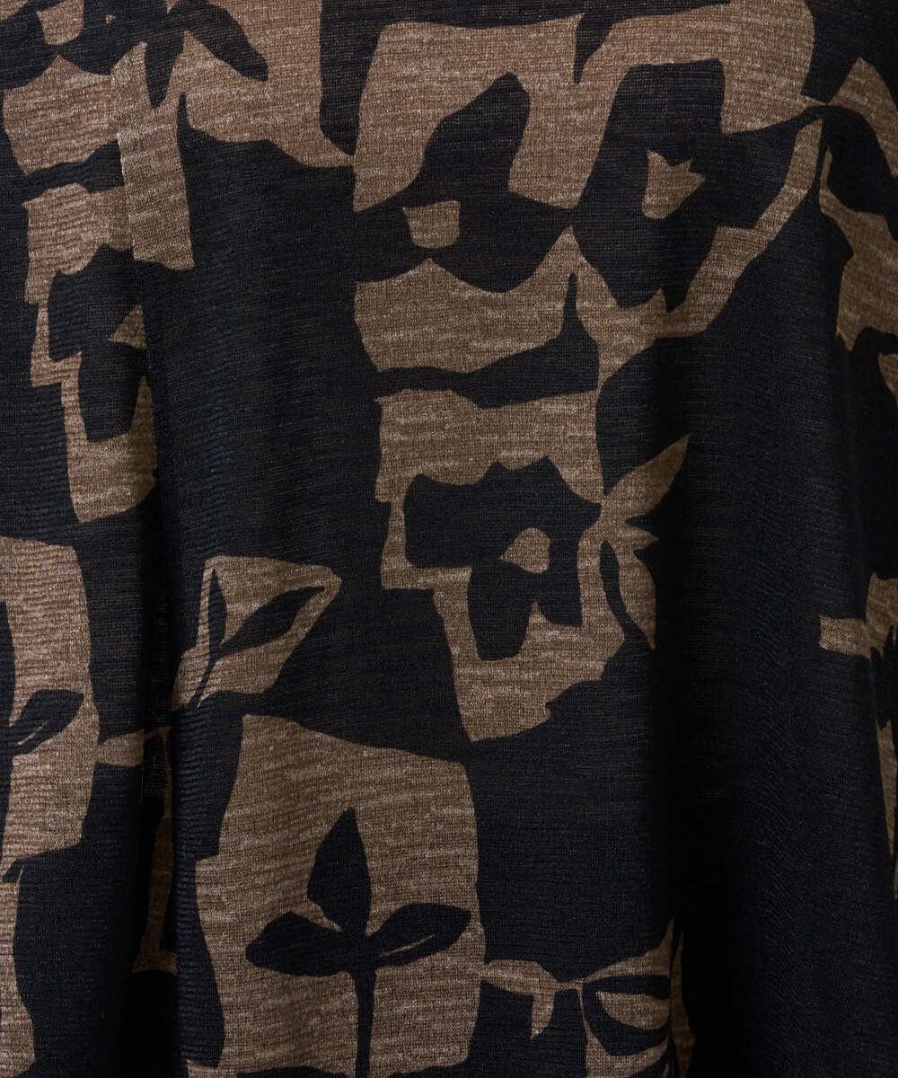 NGKGE50270 GIANNI LO GIUDICE(ジャンニ ロ ジュディチェ) [洗える・日本製]アイアスポップフラワープリントイレヘムカットソー カーキ