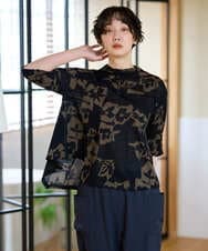 NGKGE50270 GIANNI LO GIUDICE(ジャンニ ロ ジュディチェ) [洗える・日本製]アイアスポップフラワープリントイレヘムカットソー カーキ