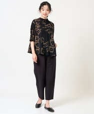 NGKGE50270 GIANNI LO GIUDICE(ジャンニ ロ ジュディチェ) [洗える・日本製]アイアスポップフラワープリントイレヘムカットソー カーキ