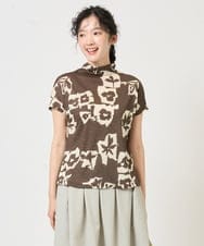 NGKGE51230 GIANNI LO GIUDICE(ジャンニ ロ ジュディチェ) [洗える・日本製]アイアスポップフラワープリントカットソー カーキ