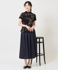 NGKGE51230 GIANNI LO GIUDICE(ジャンニ ロ ジュディチェ) [洗える・日本製]アイアスポップフラワープリントカットソー カーキ