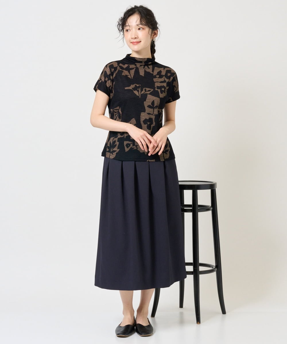 NGKGE51230 GIANNI LO GIUDICE(ジャンニ ロ ジュディチェ) [洗える・日本製]アイアスポップフラワープリントカットソー カーキ