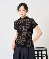 NGKGE51230 GIANNI LO GIUDICE(ジャンニ ロ ジュディチェ) [洗える・日本製]アイアスポップフラワープリントカットソー カーキ