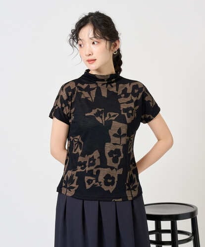 NGKGE51230 GIANNI LO GIUDICE [洗える・日本製]アイアスポップフラワープリントカットソー