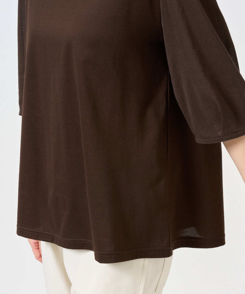 NGKGE52180 GIANNI LO GIUDICE(ジャンニ ロ ジュディチェ) [洗える・日本製]天竺シルケットカットソー ブラウン