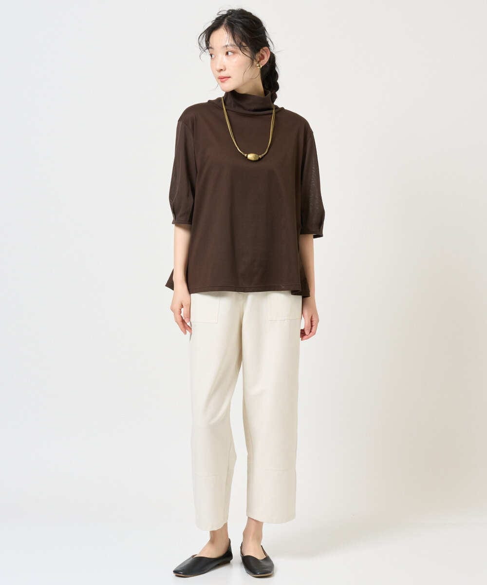 NGKGE52180 GIANNI LO GIUDICE(ジャンニ ロ ジュディチェ) [洗える・日本製]天竺シルケットカットソー ブラウン