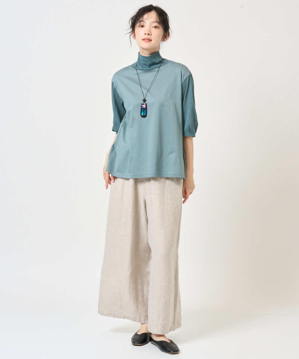 NGKGE52180 GIANNI LO GIUDICE(ジャンニ ロ ジュディチェ) [洗える・日本製]天竺シルケットカットソー ブラウン