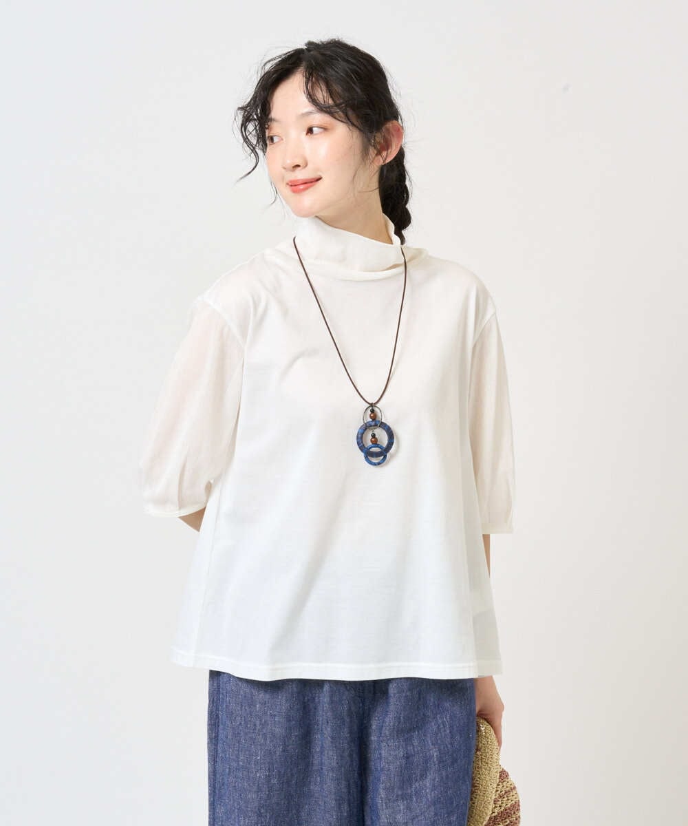 NGKGE52180 GIANNI LO GIUDICE(ジャンニ ロ ジュディチェ) [洗える・日本製]天竺シルケットカットソー ブラウン