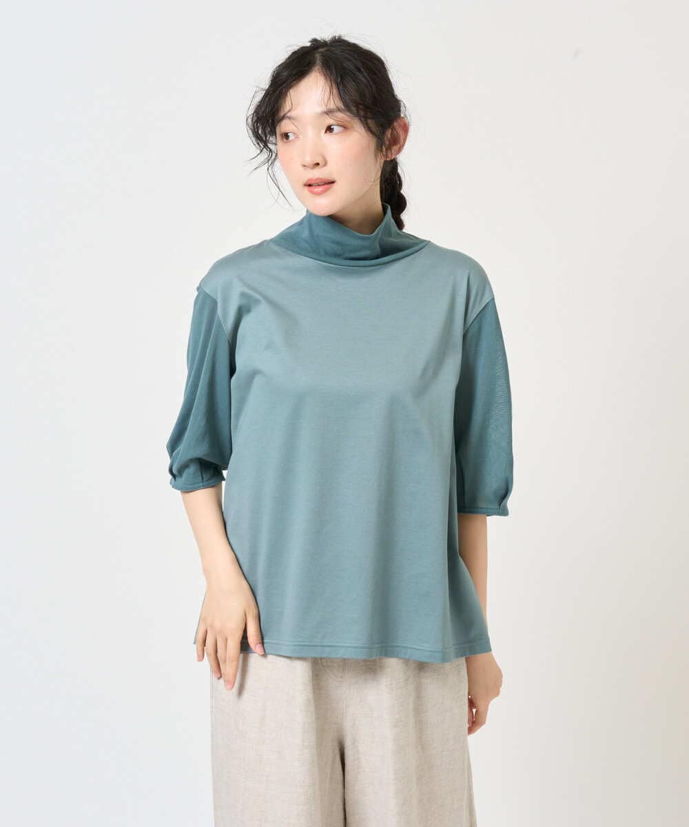 NGKGE52180 GIANNI LO GIUDICE(ジャンニ ロ ジュディチェ) [洗える・日本製]天竺シルケットカットソー ブラウン