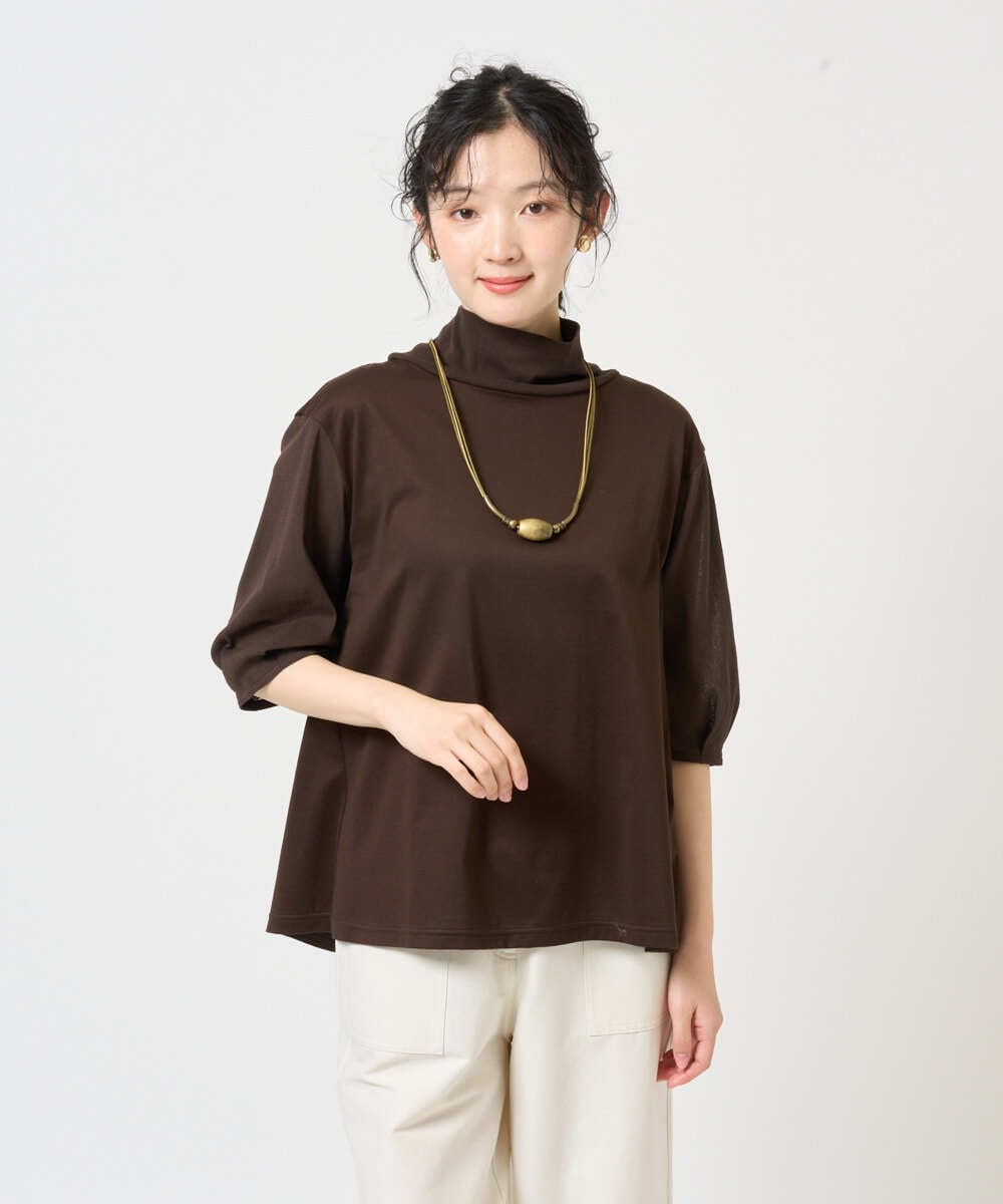 NGKGE52180 GIANNI LO GIUDICE(ジャンニ ロ ジュディチェ) [洗える・日本製]天竺シルケットカットソー ブラウン