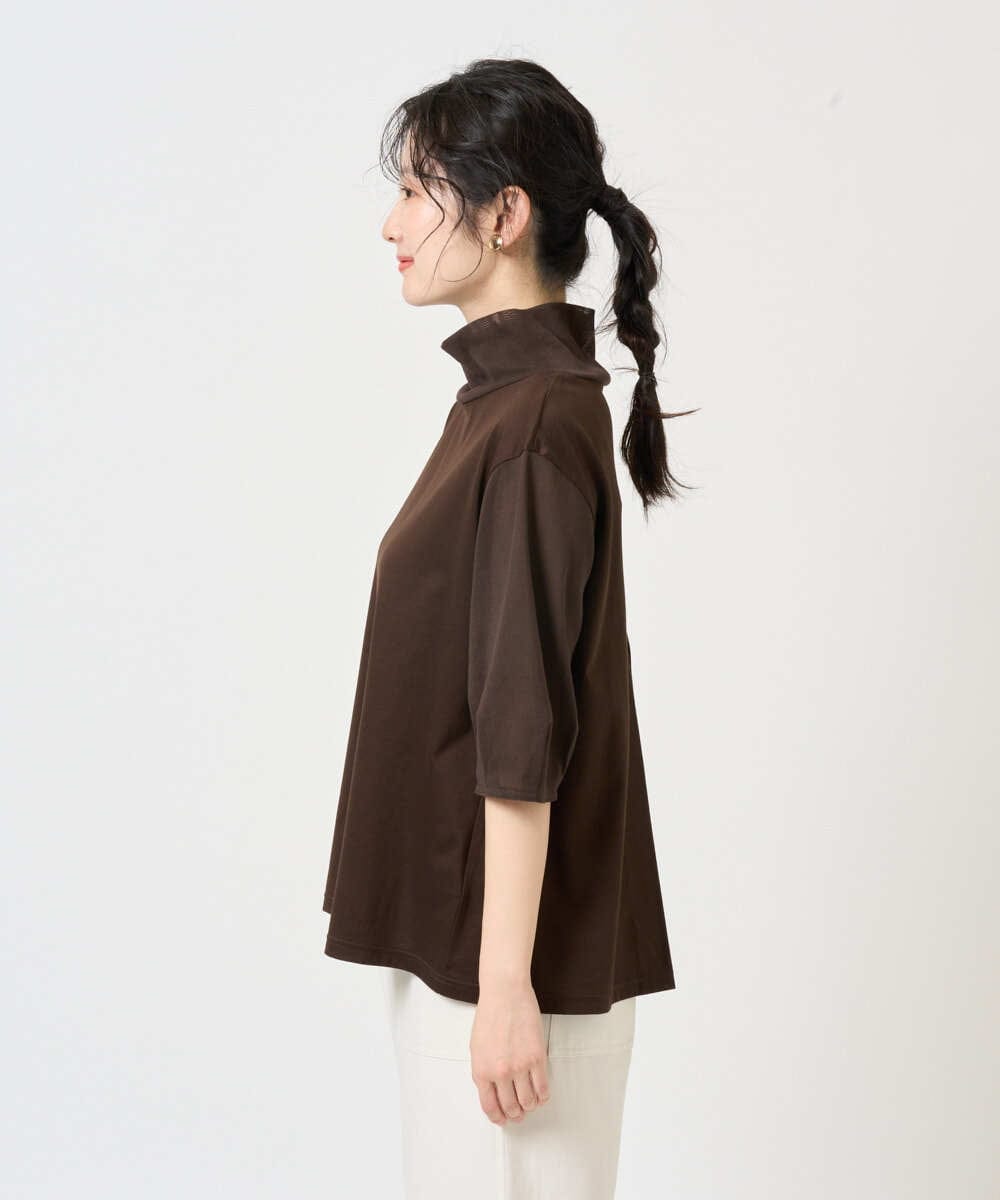 NGKGE52180 GIANNI LO GIUDICE(ジャンニ ロ ジュディチェ) [洗える・日本製]天竺シルケットカットソー ブラウン