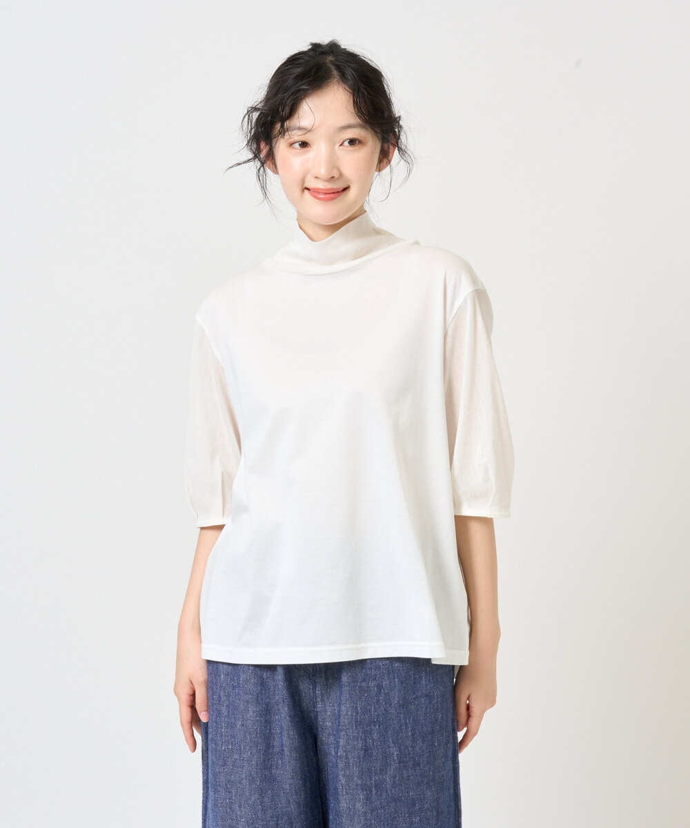 NGKGE52180 GIANNI LO GIUDICE(ジャンニ ロ ジュディチェ) [洗える・日本製]天竺シルケットカットソー ホワイト