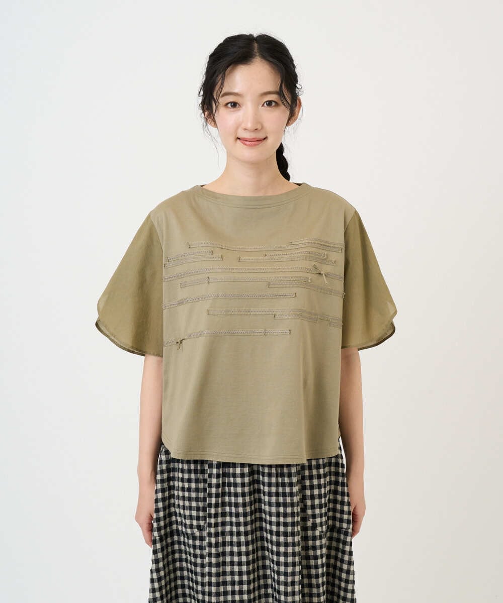 NGKGE53250 GIANNI LO GIUDICE(ジャンニ ロ ジュディチェ) [洗える・日本製]シルケット天竺カットソー カーキ