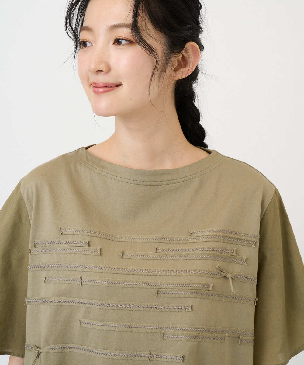 NGKGE53250 GIANNI LO GIUDICE(ジャンニ ロ ジュディチェ) [洗える・日本製]シルケット天竺カットソー カーキ