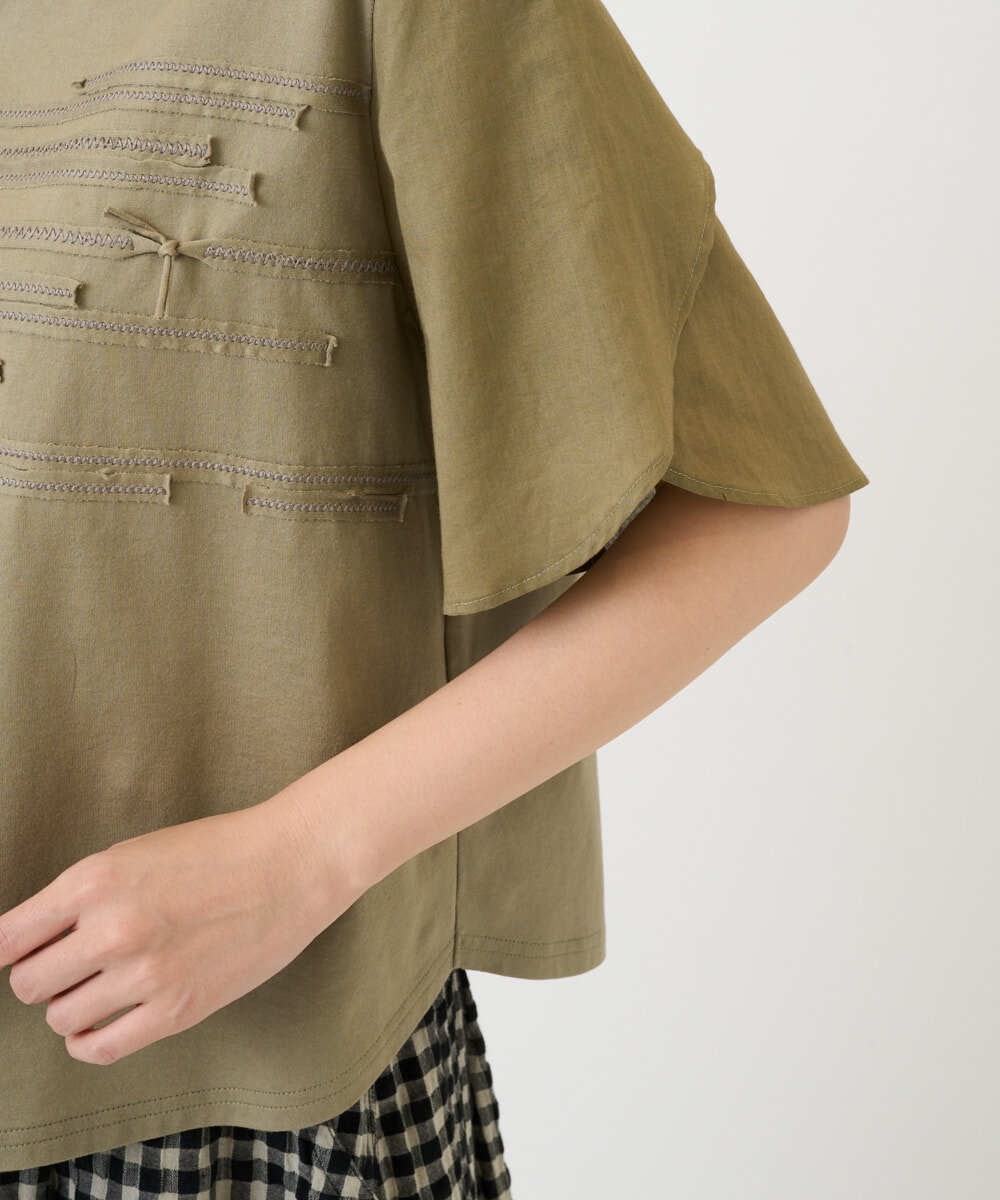 NGKGE53250 GIANNI LO GIUDICE(ジャンニ ロ ジュディチェ) [洗える・日本製]シルケット天竺カットソー カーキ