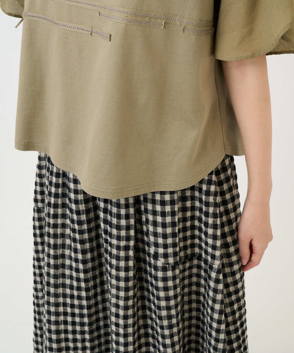 NGKGE53250 GIANNI LO GIUDICE(ジャンニ ロ ジュディチェ) [洗える・日本製]シルケット天竺カットソー カーキ