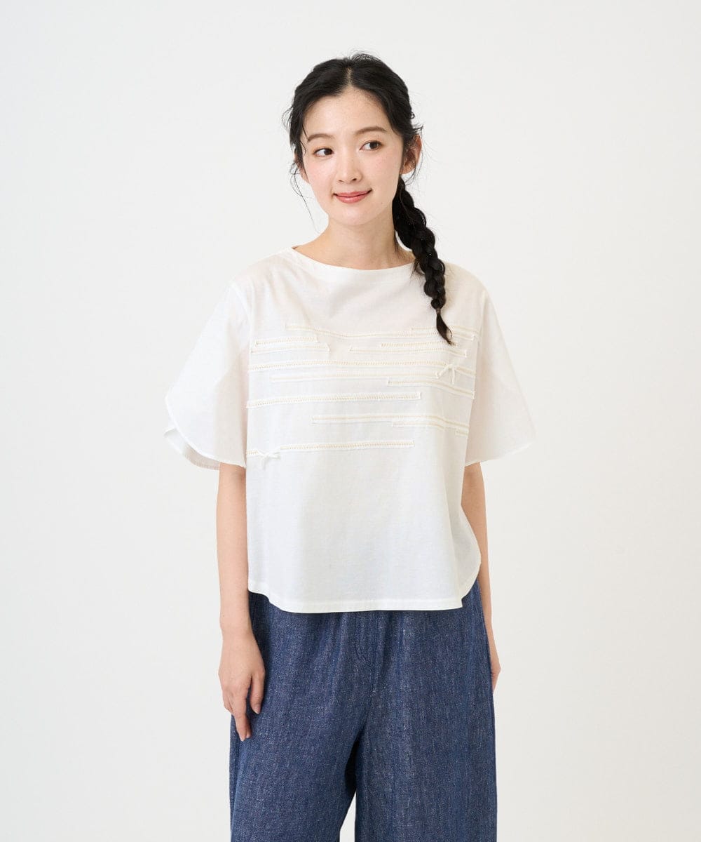 NGKGE53250 GIANNI LO GIUDICE(ジャンニ ロ ジュディチェ) [洗える・日本製]シルケット天竺カットソー ホワイト