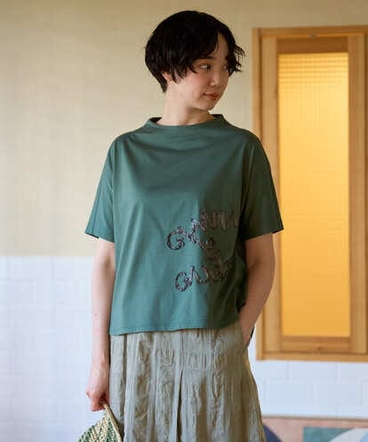 NGKGE55180 GIANNI LO GIUDICE [洗える・日本製]クールローレル天竺ロゴカットソー
