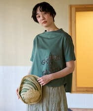 NGKGE55180 GIANNI LO GIUDICE(ジャンニ ロ ジュディチェ) [洗える・日本製]クールローレル天竺ロゴカットソー グリーン