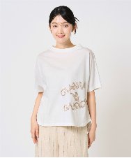 NGKGE55180 GIANNI LO GIUDICE(ジャンニ ロ ジュディチェ) [洗える・日本製]クールローレル天竺ロゴカットソー グリーン